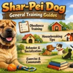 Shar-Pei dog sitting during obedience training with its owner, showing focus, independence, and calm temperament Shar-Pei dog sitting during obedience training with its owner, showing focus, independence, and calm temperament