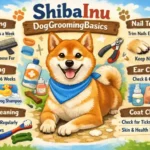 Close-up of a Shiba Inu’s thick double coat being brushed, showing seasonal shedding and coat texture