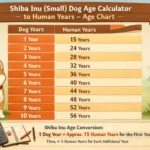 Shiba Inu age in human years calculator chart