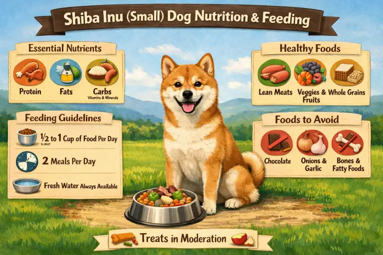 Shiba Inu feeding guide with food amounts, diet tips, and feeding schedule