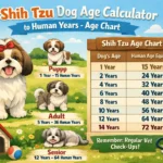 Shih Tzu ownership costs showing a small long-haired Shih Tzu representing grooming, vet care, monthly expenses, and lifetime care costs