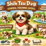 Shih Tzu puppy learning basic training commands with positive reinforcement at home