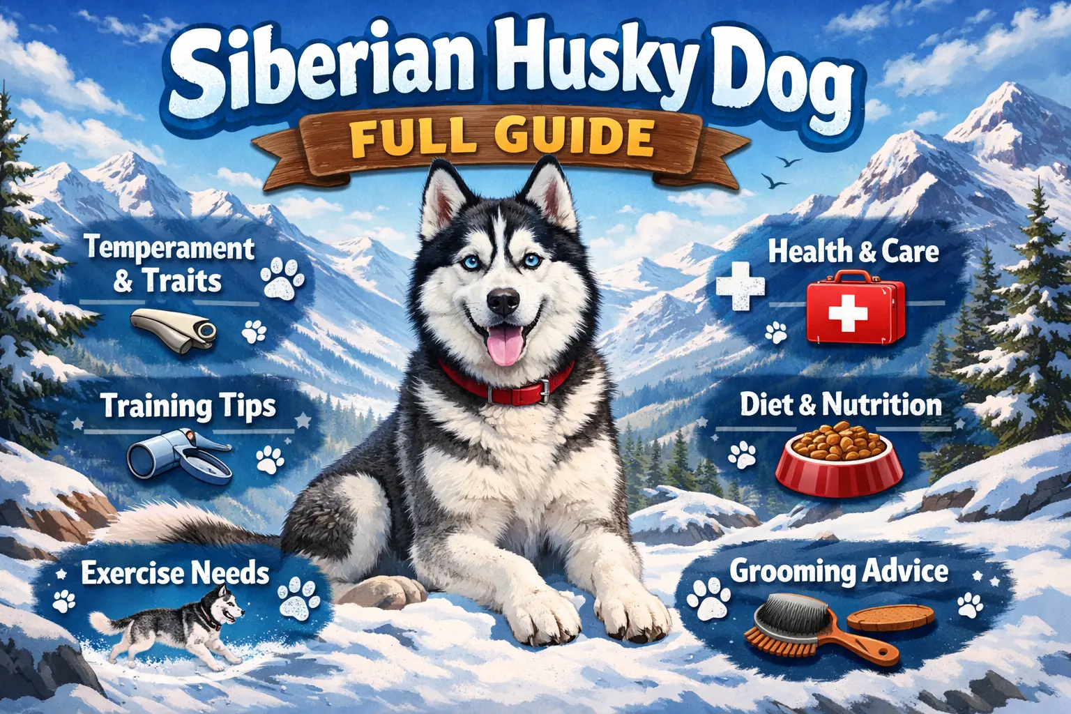 Siberian Husky dog standing outdoors with thick double coat, athletic build, erect ears, and alert expression.