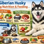 Healthy adult Siberian Husky showing ideal body condition for proper feeding, nutrition, and weight management