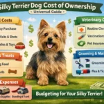 Adult Silky Terrier standing on grass, representing Silky Terrier cost of ownership, grooming expenses, vet care, and lifetime budget planning