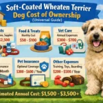 Soft Coated Wheaten Terrier relaxing at home, representing daily care, grooming, and long-term ownership needs
