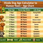 Vizsla Dog Age Calculator to Human Years Age Chart