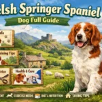 Adult Welsh Springer Spaniel with a red and white coat, long ears, and athletic build standing in a grassy field