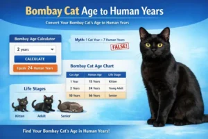 “Bombay kitten, adult, and senior cat at different life stages”