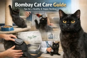 “Bombay cat relaxing indoors in a clean home environment”
