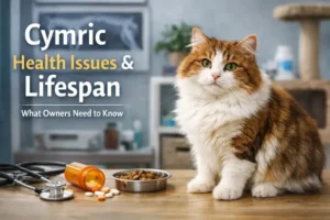 Cornish Rex health issues and lifespan shown with an adult Cornish Rex cat indoors, highlighting breed health and longevity