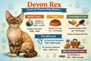 Devon Rex cat cost of ownership including food, grooming, and veterinary expenses