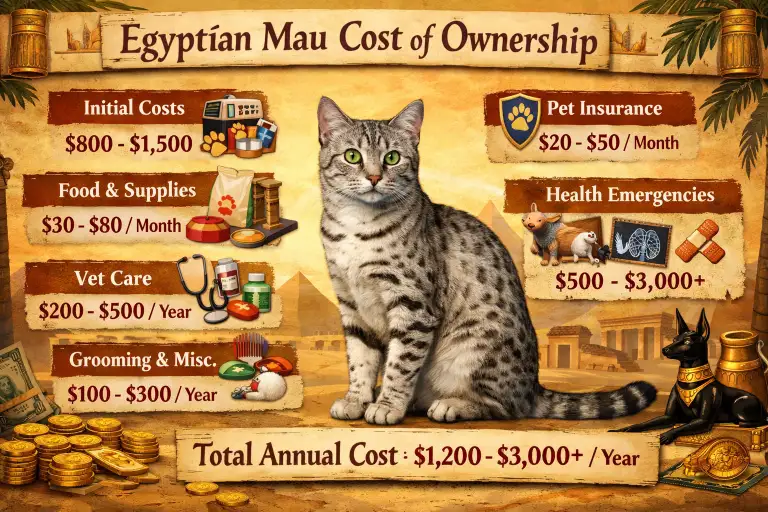 Egyptian Mau Cat Cost of Ownership and Lifetime Expenses