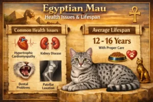 Egyptian Mau cat health issues and lifespan overview with wellness focus