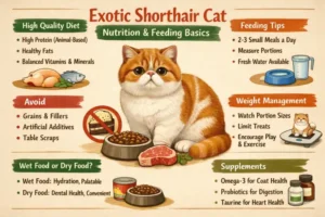 Exotic Shorthair cat diet and nutrition guide with healthy feeding recommendations