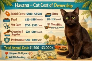 Havana cat cost of ownership including food, grooming, and veterinary expenses