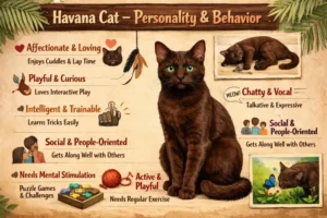 Havana cat personality and behavior traits shown in an affectionate home environment
