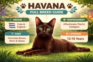 Havana cat full breed guide showing sleek body, short coat, and distinctive facial features