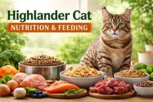 Highlander cat diet and nutrition guide with healthy feeding recommendations