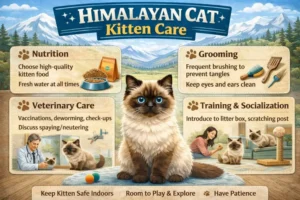 Himalayan kitten care guide showing early growth, feeding, and care needs