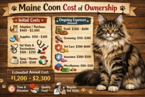 Maine Coon cat cost of ownership including food, grooming, and veterinary expenses