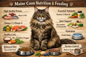 Maine Coon cat diet and nutrition guide with healthy feeding recommendations