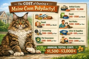 Maine Coon Polydactyl cat cost of ownership including food, grooming, and veterinary expenses