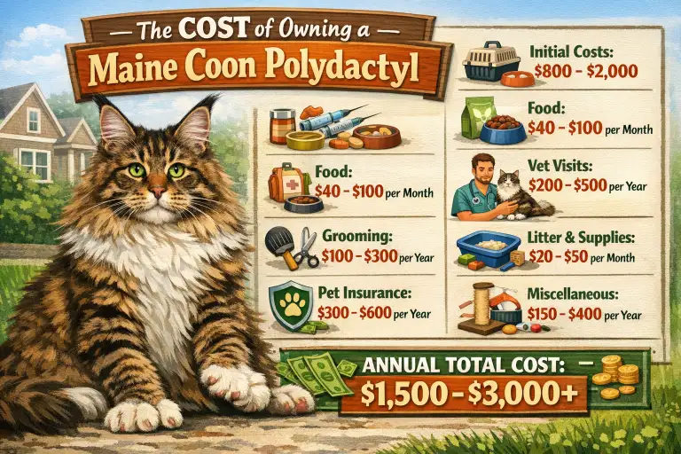 Maine Coon Polydactyl Cat Cost of Ownership and Expenses