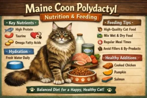 Maine Coon Polydactyl cat diet and nutrition guide with healthy feeding recommendations