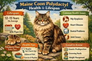 Maine Coon Polydactyl cat health issues and lifespan overview with wellness focus