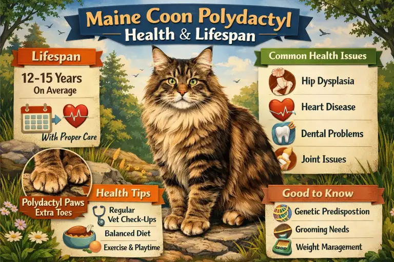 Maine Coon Polydactyl Cat Health Issues and Lifespan Guide