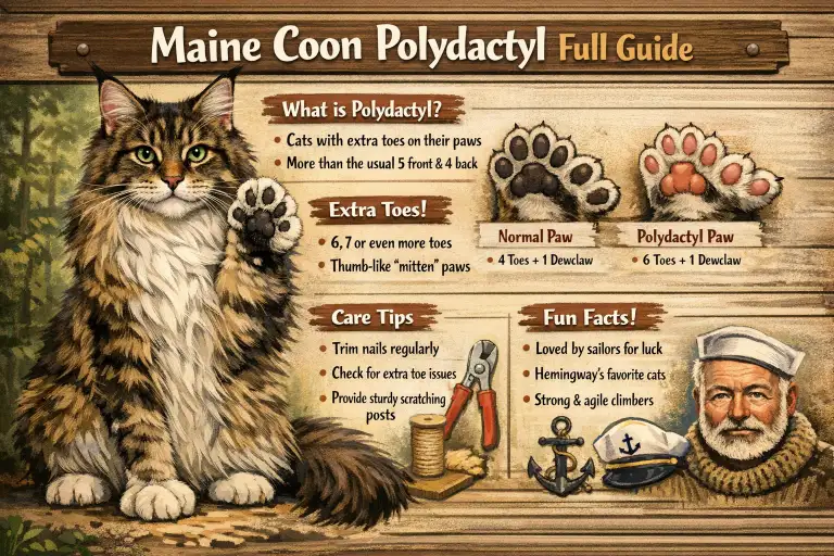 Maine Coon Polydactyl Cat Full Breed Guide Covering Care and Traits