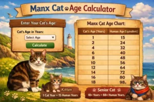 Manx cat age calculator chart converting cat years to human years