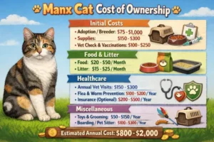 Manx cat cost of ownership including food, grooming, and veterinary expenses