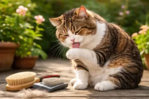 Manx cat grooming basics including brushing, coat care, and hygiene