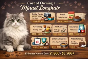Minuet Longhair cat cost of ownership including food, grooming, and veterinary expenses