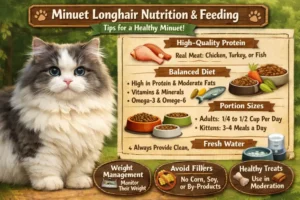 Minuet Longhair cat diet and nutrition guide with healthy feeding recommendations