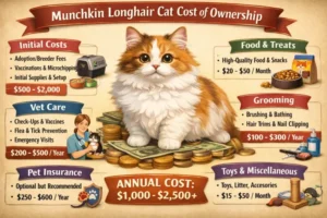 Munchkin Longhair cat cost of ownership including food, grooming, and veterinary expenses