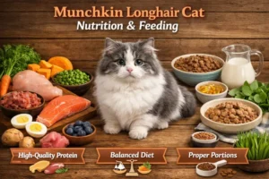 Munchkin Longhair cat diet and nutrition guide with healthy feeding recommendations