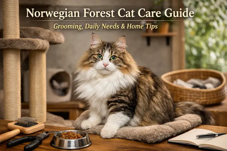 Norwegian Forest Cat Care Guide: Daily Needs, Grooming, and Home Setup