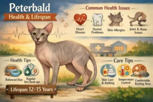 Peterbald cat health issues and lifespan overview with wellness focus