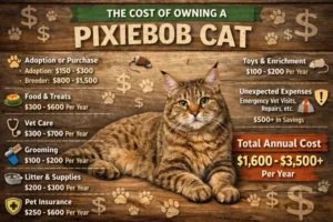 Pixiebob cat cost of ownership including food, grooming, and veterinary expenses