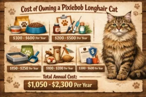 Pixiebob Longhair cat cost of ownership including food, grooming, and veterinary expenses