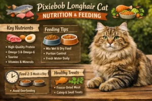 Pixiebob Longhair cat diet and nutrition guide with healthy feeding recommendations