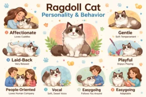 Ragdoll cat personality and behavior traits shown in a calm home environment