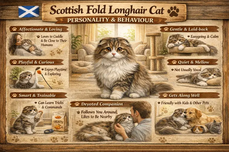Scottish Fold Longhair Cat Personality and Behavior Explained