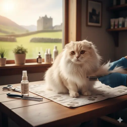 Scottish Fold Longhair Cat Grooming Basics for Coat Care
