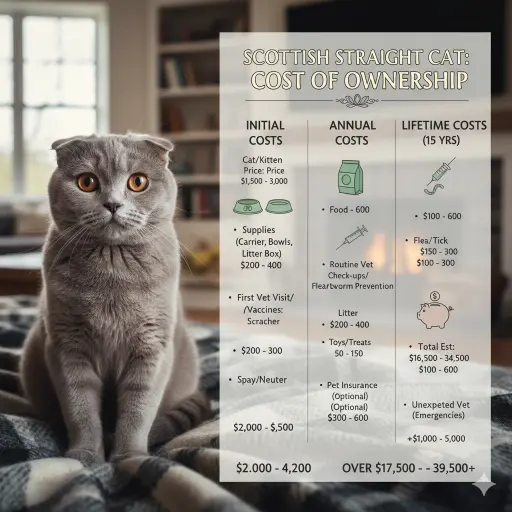Scottish Straight Cat Cost of Ownership and Lifetime Expenses