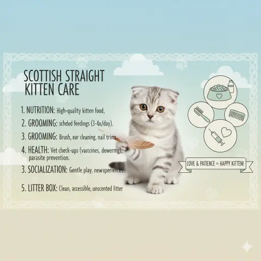Scottish Straight Kitten Care Guide for Growth and Early Health