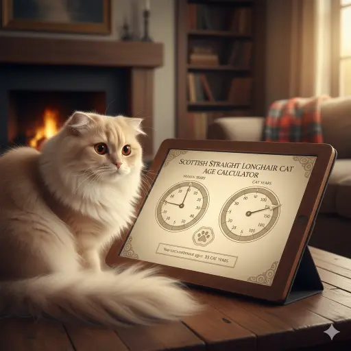 Scottish Straight Longhair Cat Age Calculator to Human Years Chart